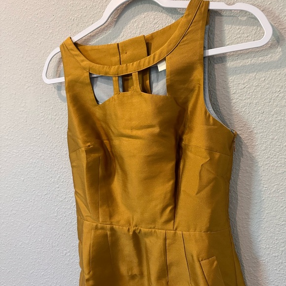 NWOT Anthropologie Maeve Mustard Gold Dress - Picture 6 of 8